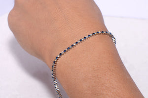 Sapphire and Diamond Line Bracelet