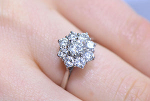 Twentieth Century Diamond Daisy Cluster Ring