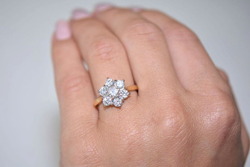 Twentieth Century Diamond Cluster Ring