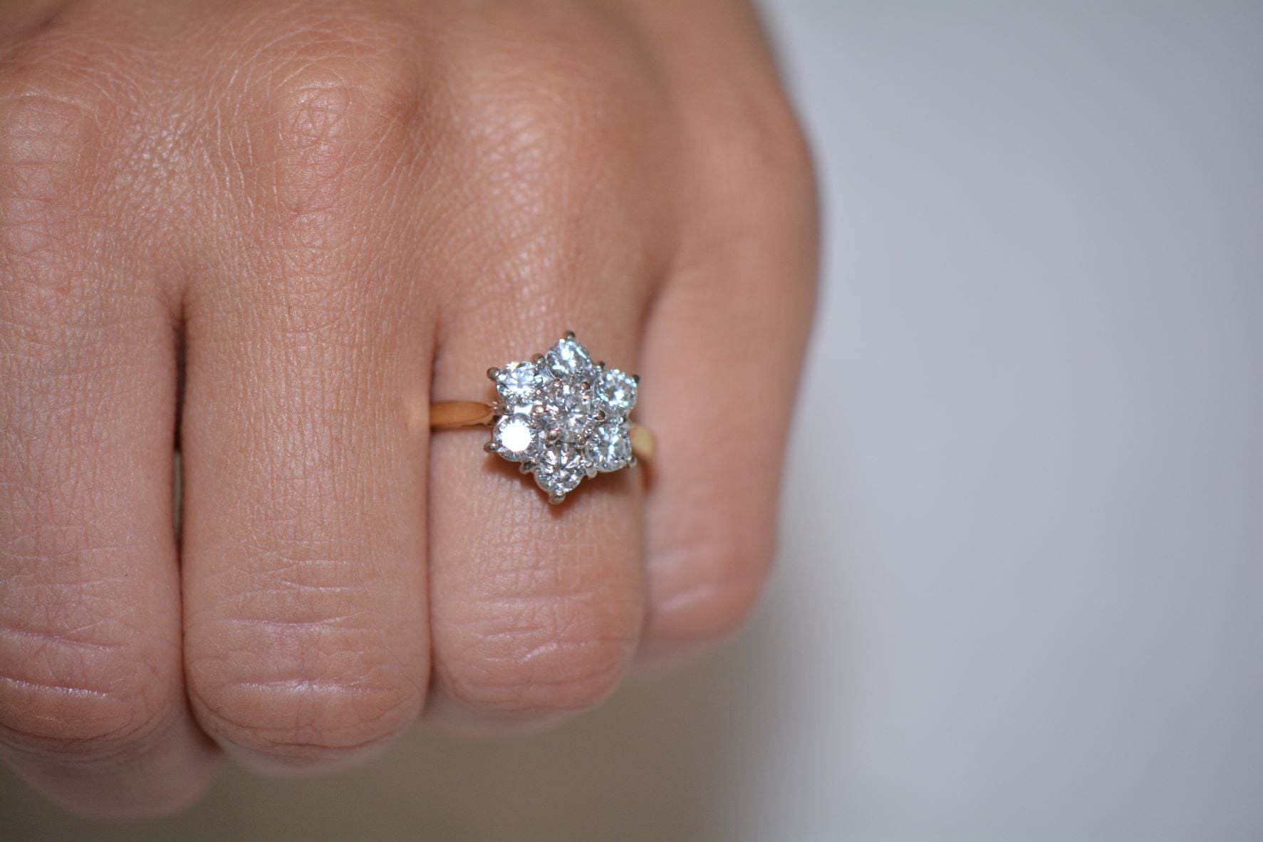 Twentieth Century Diamond Cluster Ring