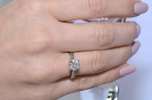 A 1.54 Carat Classic Brilliant Cut Diamond Solitaire Ring