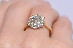 Twentieth Century Diamond Cluster Ring